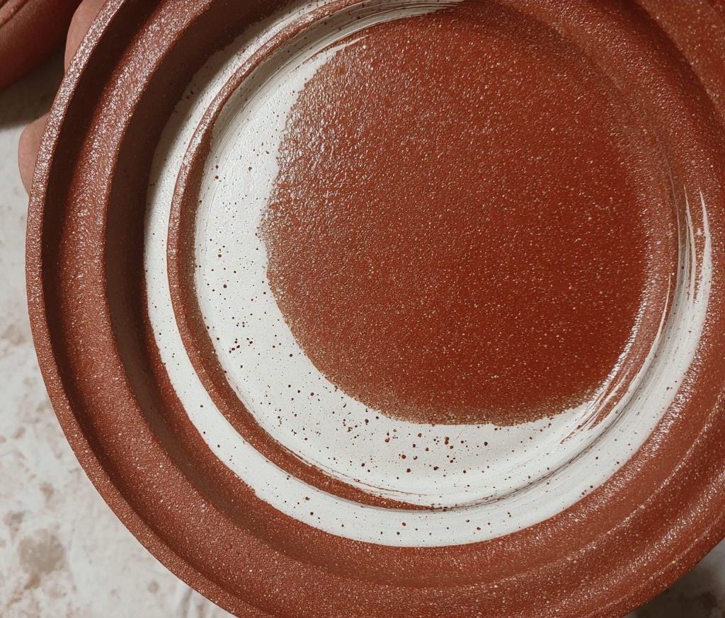 Red clay surface, close view