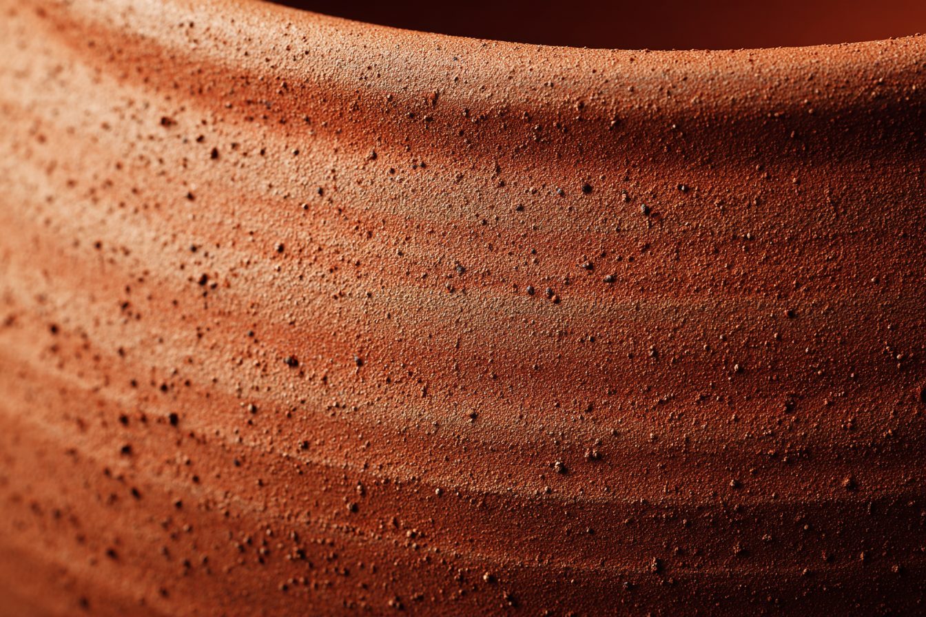 Red clay surface, close view